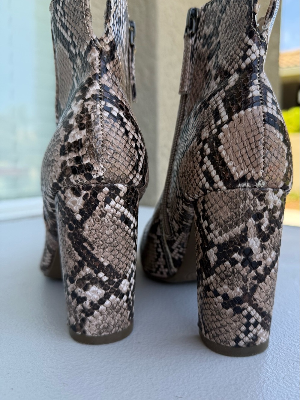 Scoop NYC Snake Print Ankle Booties in Black, Gray, Cream - Picture 4 of 4